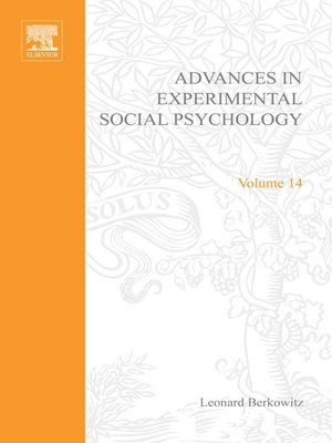 cover image of Advances in Experimental Social Psychology